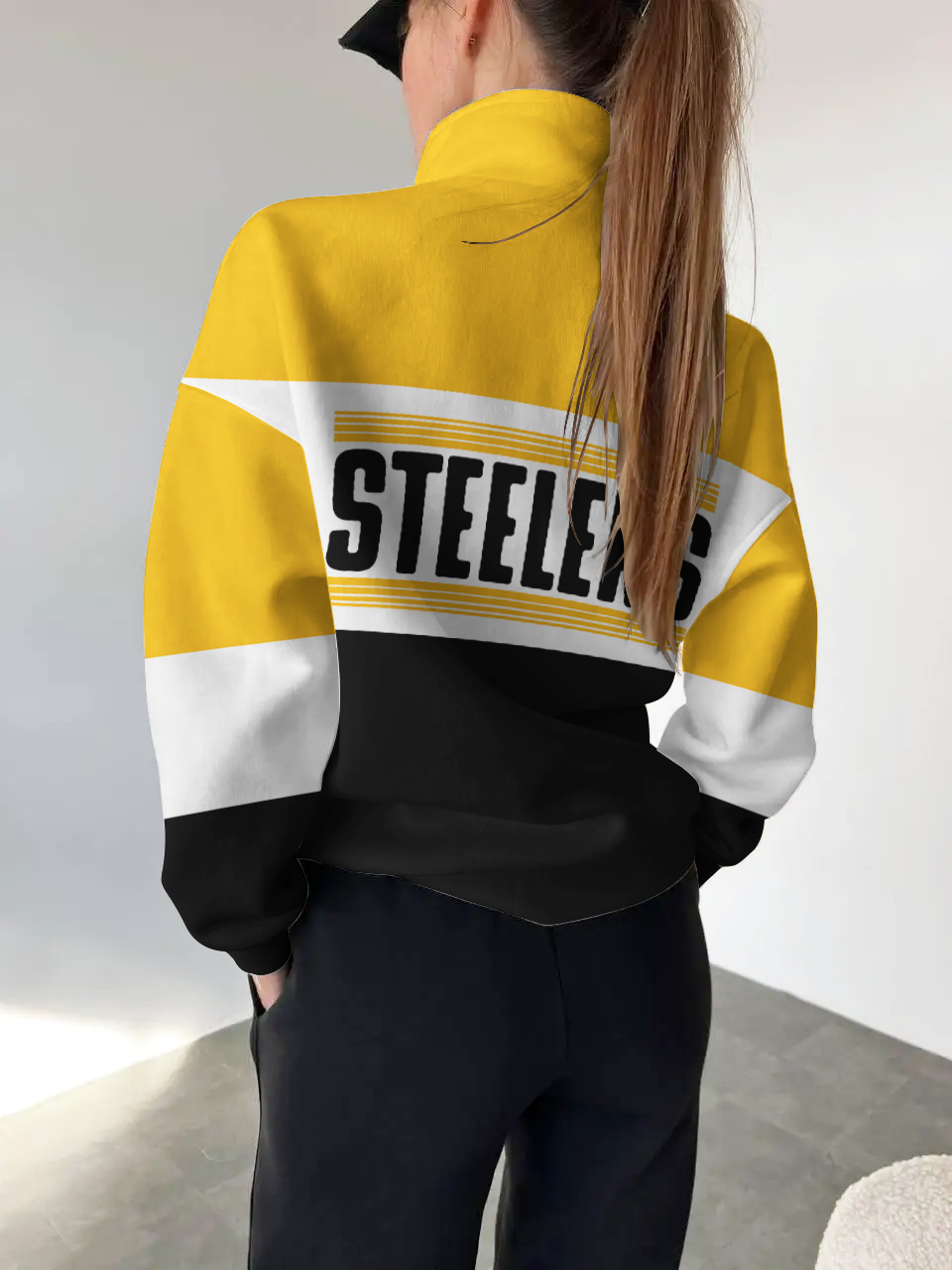 Pittsburgh Steelers 2025 New Design Casual Snap  Mockneck Pullover