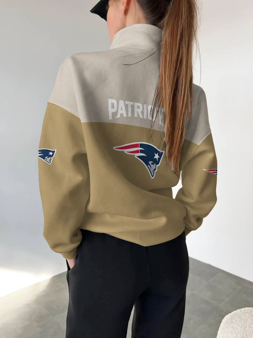 New England Patriots  2025 New Design Casual Snap  Mockneck Pullover