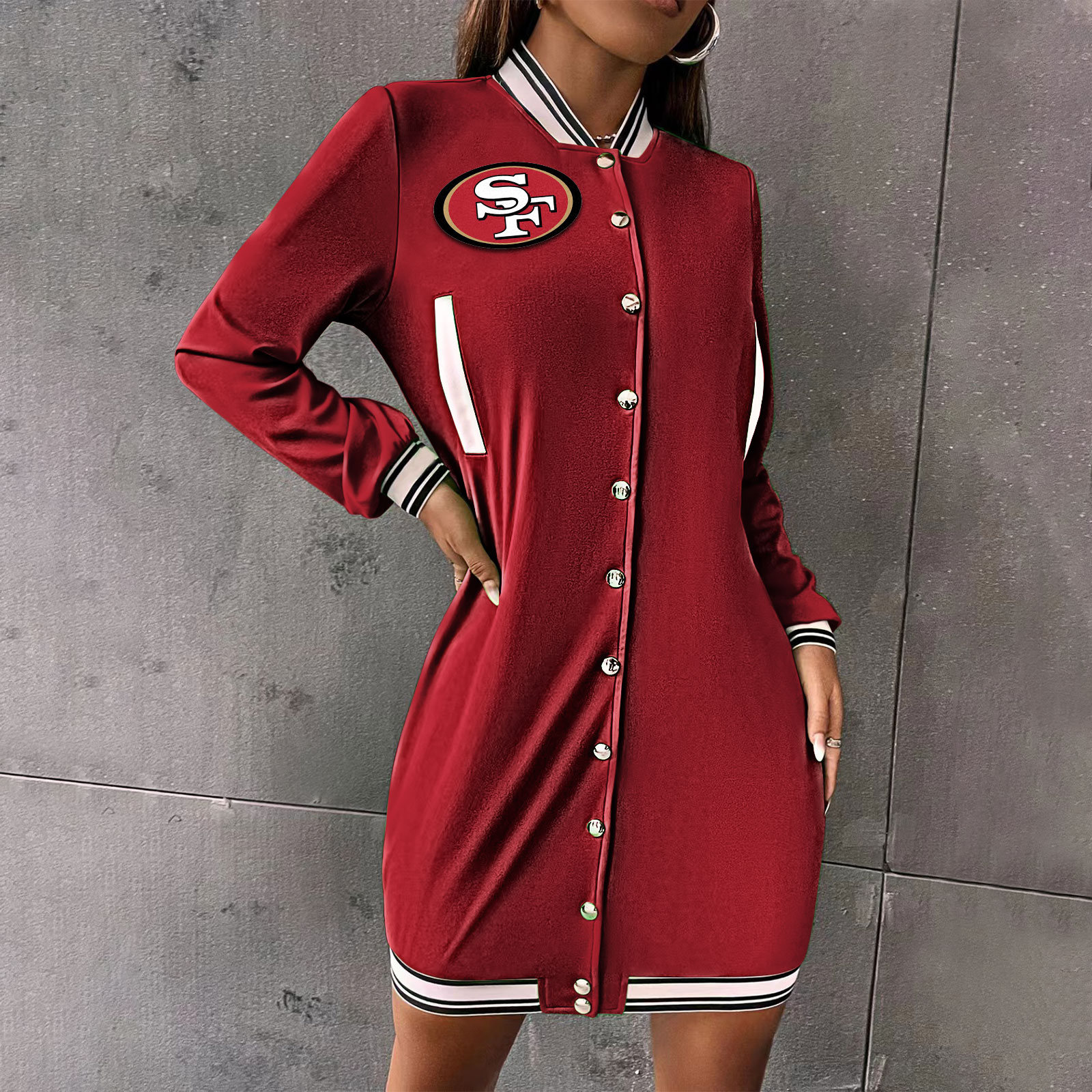 Fashionable single-breasted sports dress