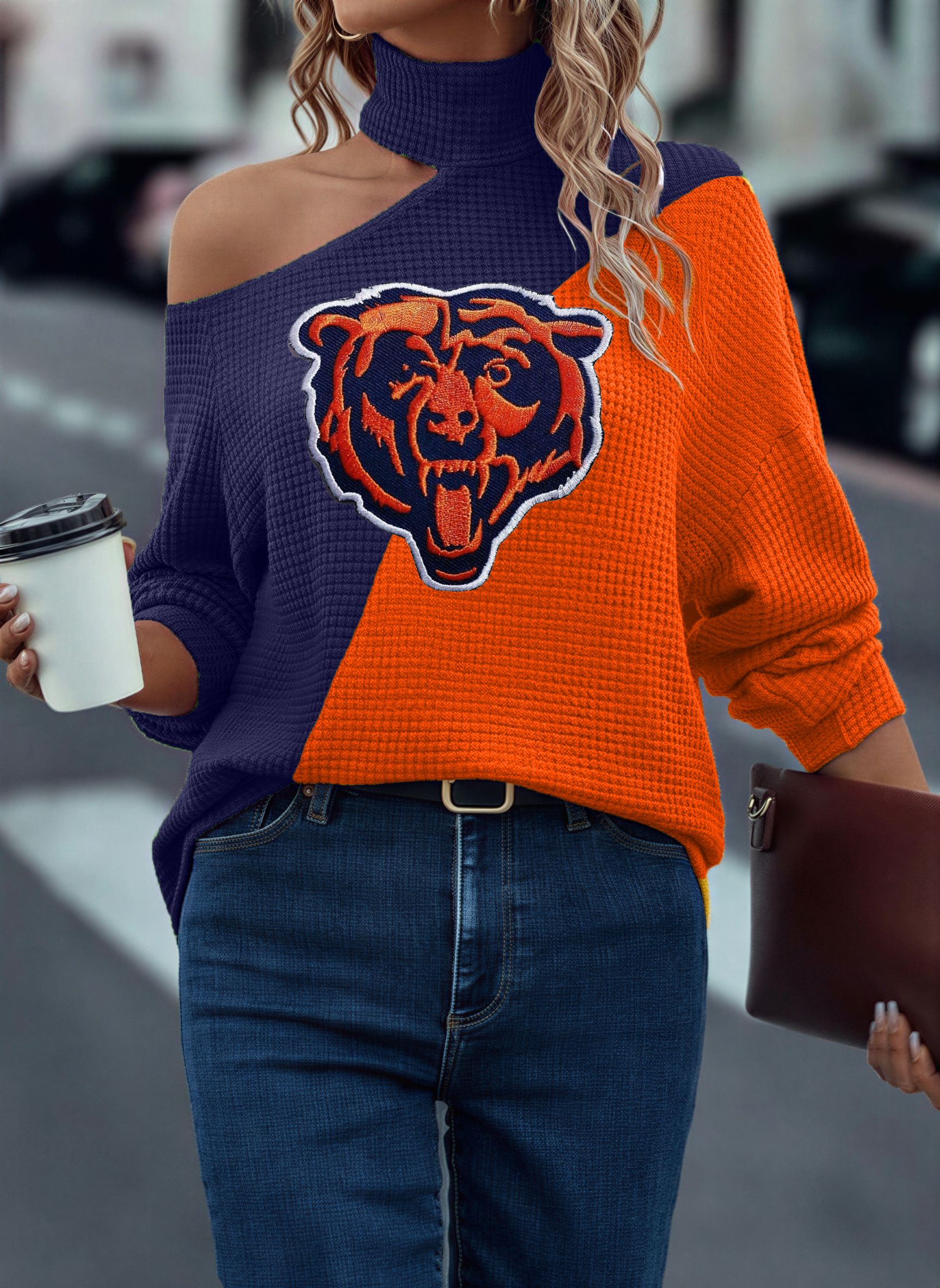 Casual Colorblock Off Shoulder T-Shirt