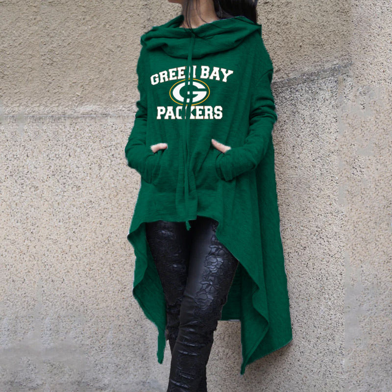 Fashionable Print Irregular Long Sleeve Sweatshirt