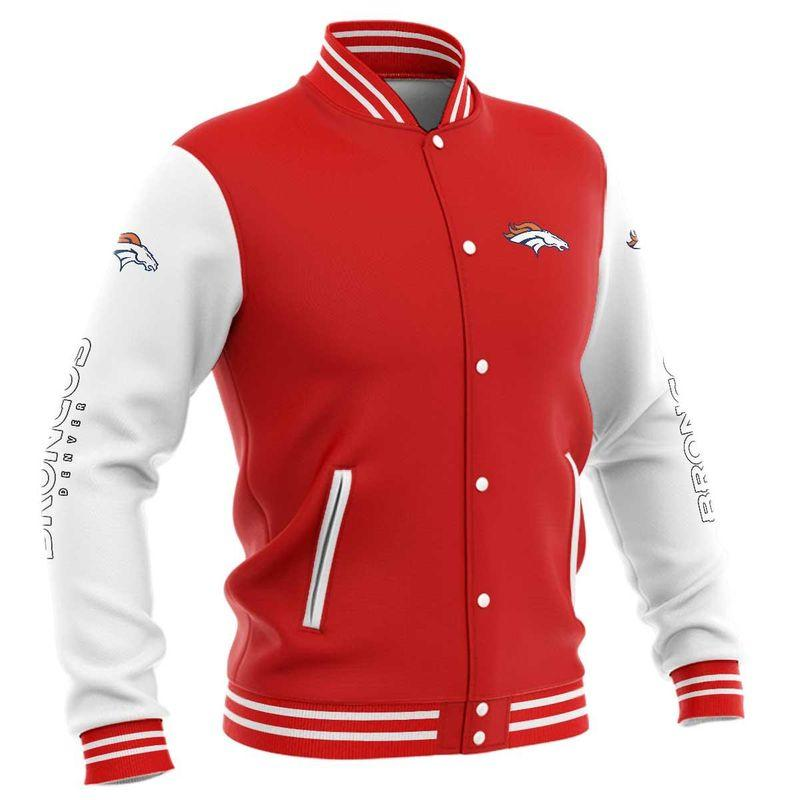 (4 Colors Available)Denver BroncosLimited Edition Buttoned Baseball Jacket