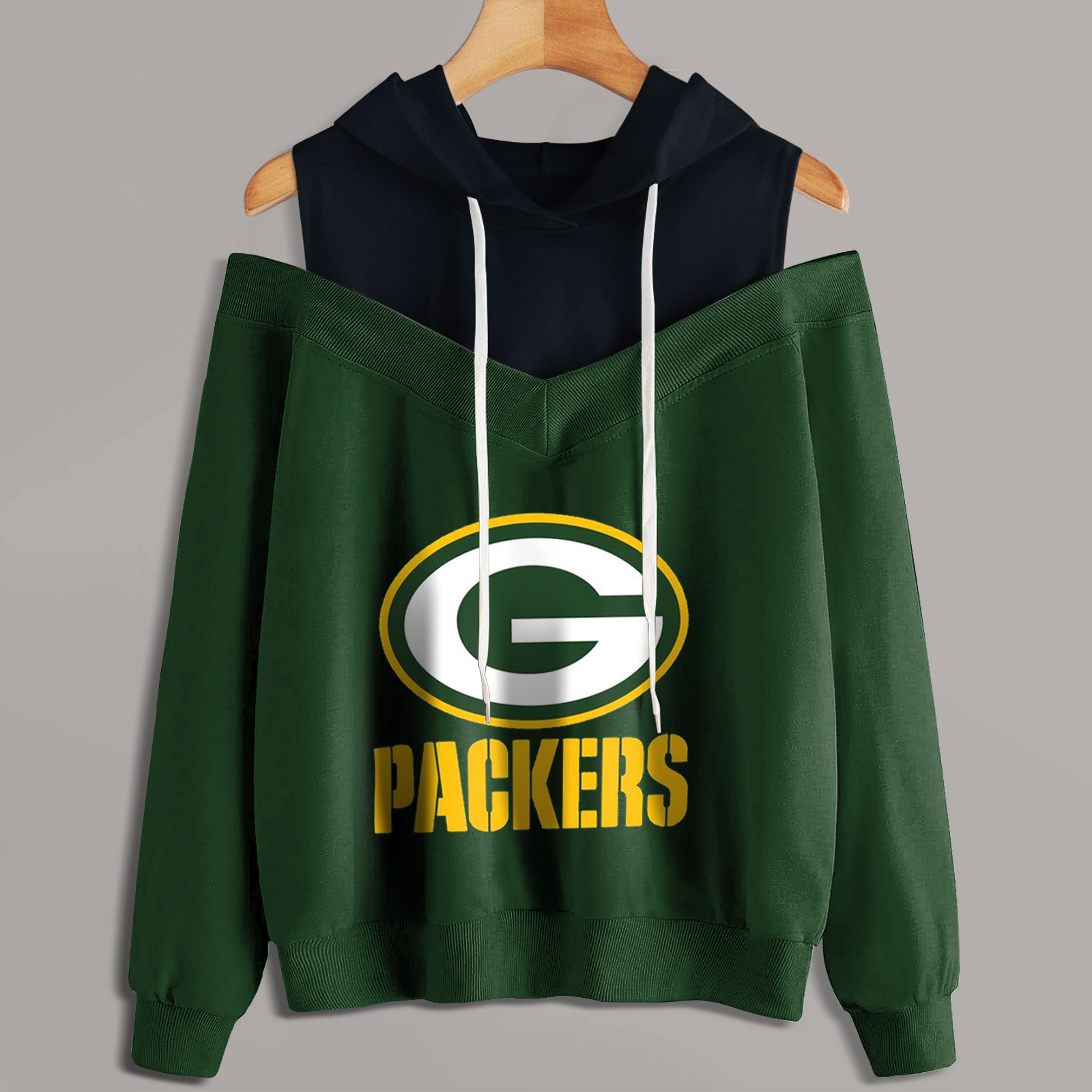 2 In 1 Colorblock Cold Shoulder Hoodie