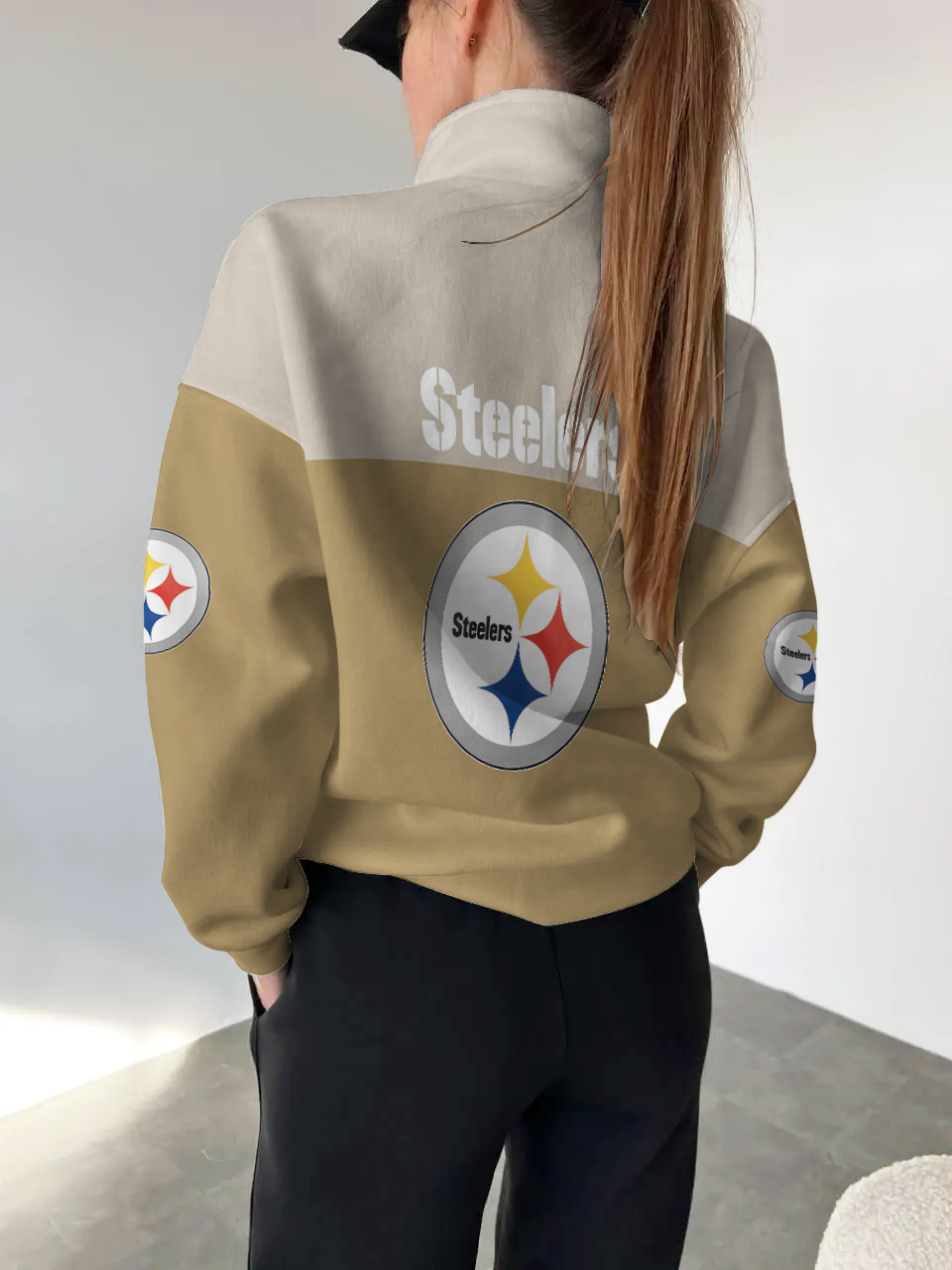 Pittsburgh Steelers  2025 New Design Casual Snap  Mockneck Pullover