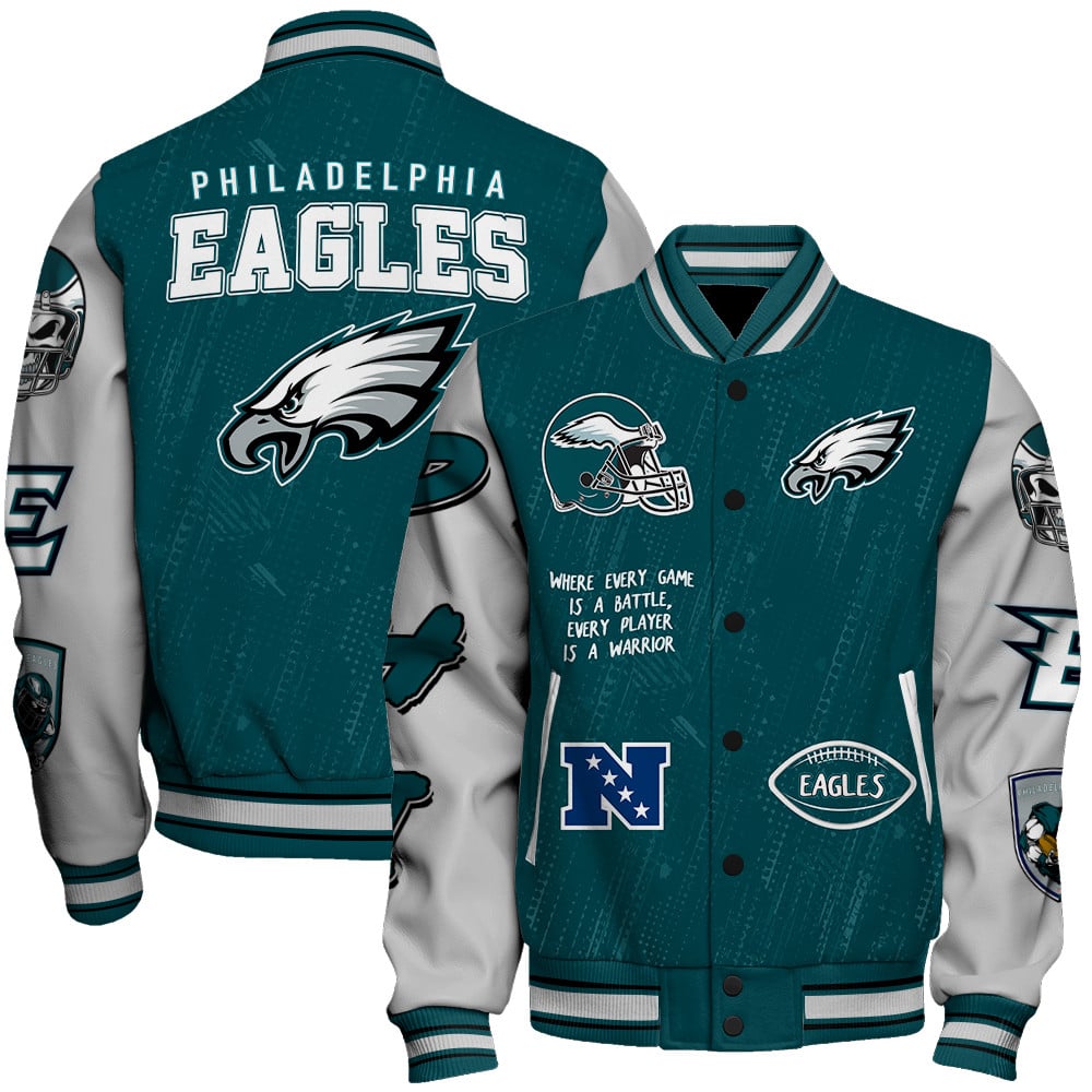 Philadelphia Eagles National Football League Conquer Every Field Unisex Varsity Jacket