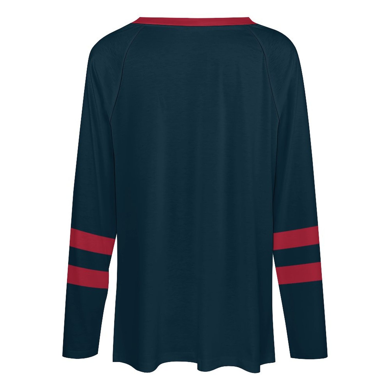 Houston Texans Women's V-neck Double-layered Long-sleeved Loose T-shirt