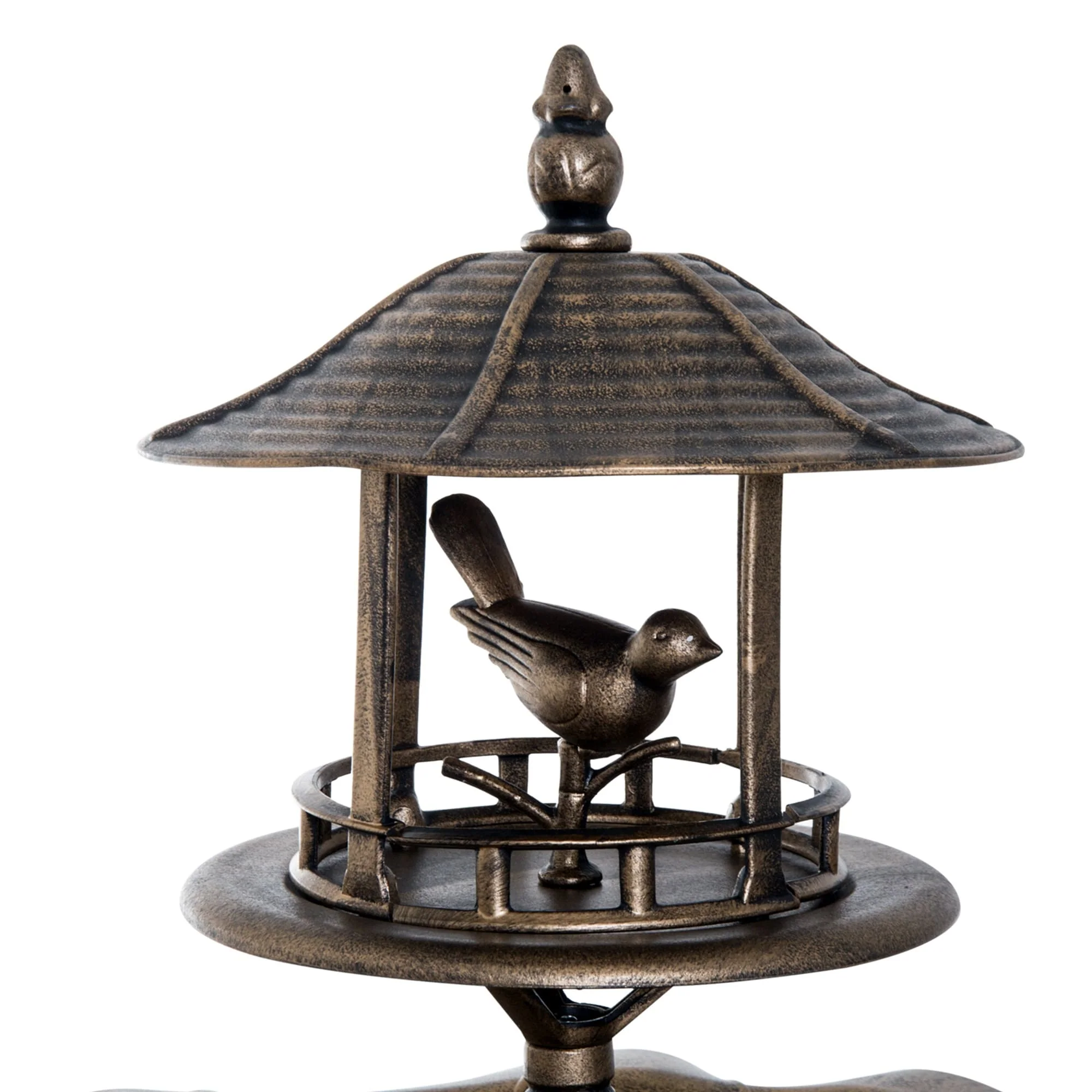 3-in-1 Resin Free Standing Garden Pedestal Bird Bath Bowl Feeder Planter - Bronze
