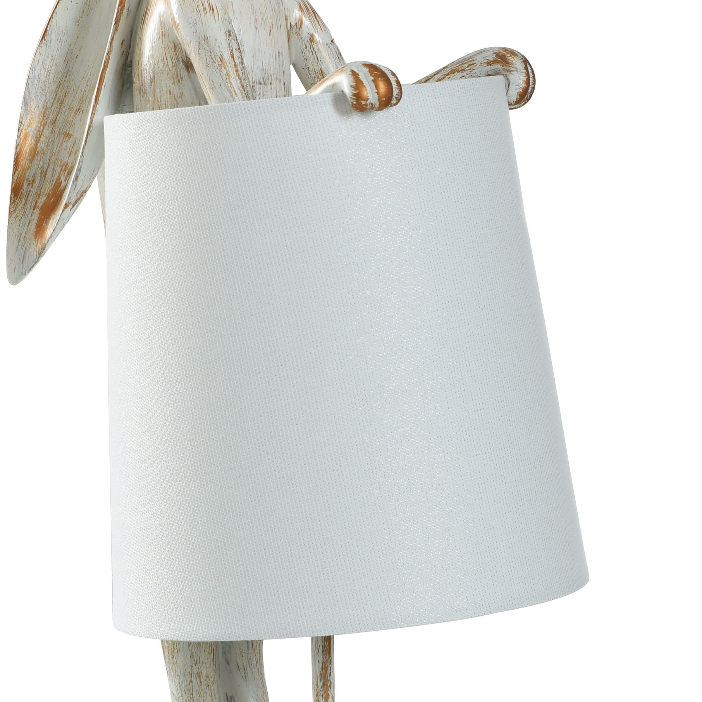 White Washed Light Copper Rabbit Desk Lamp