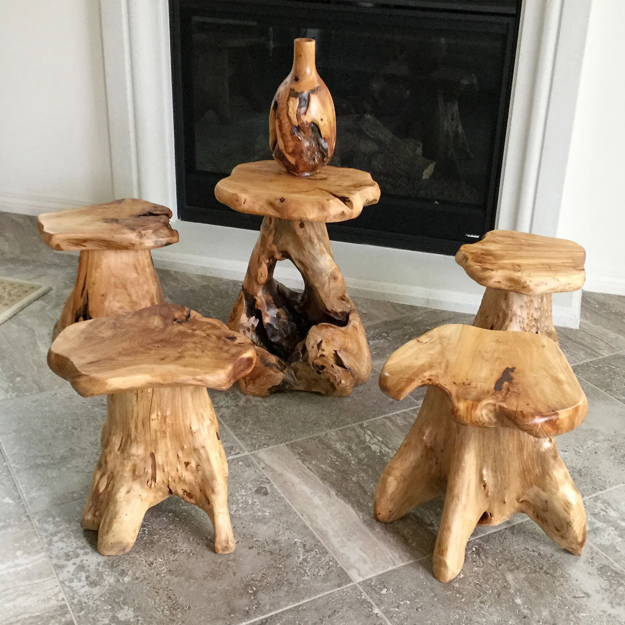 Naturally Shaped Mushroom Side Table Stand