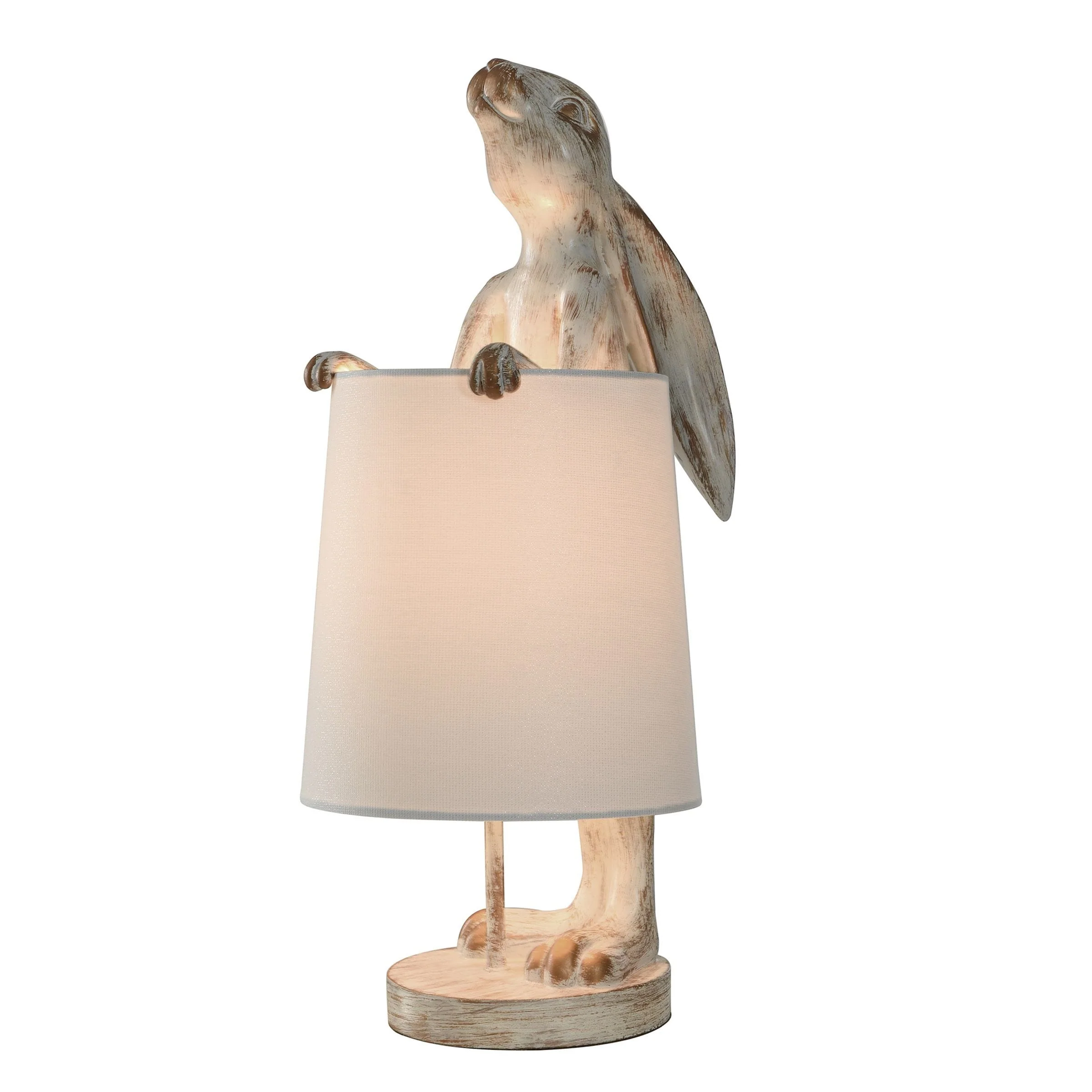 White Washed Light Copper Rabbit Desk Lamp