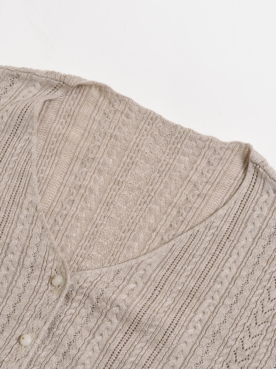Cable Camel Knit Cardigan