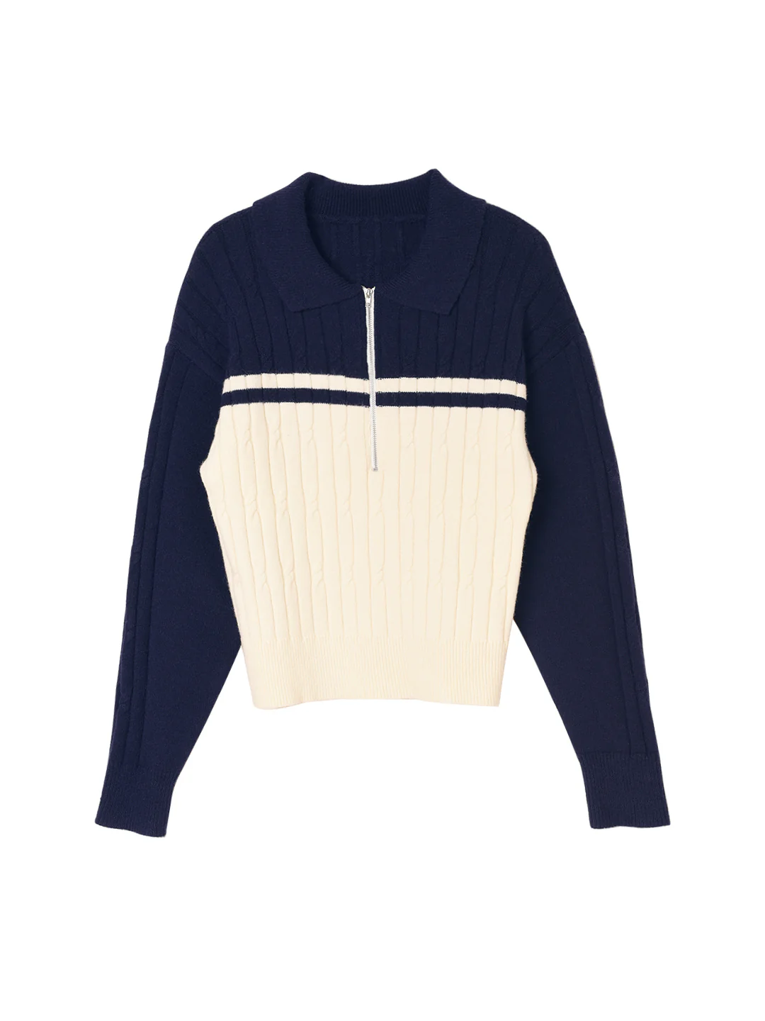 Polo Cable Blue Knit Sweater