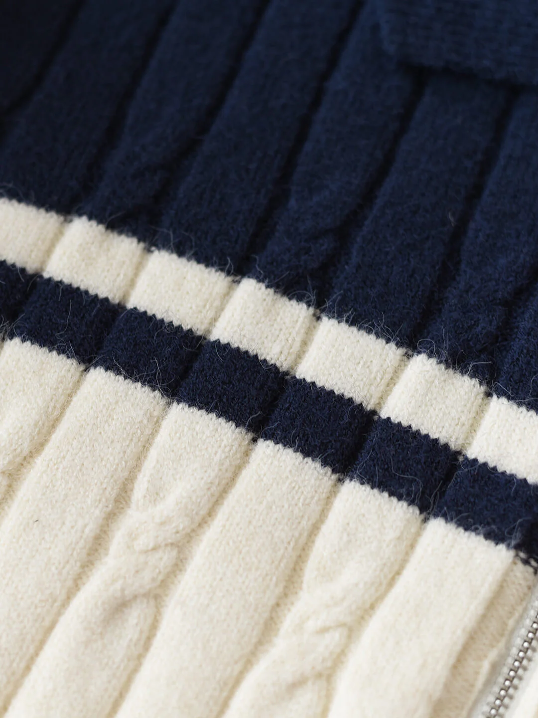 Polo Cable Blue Knit Sweater