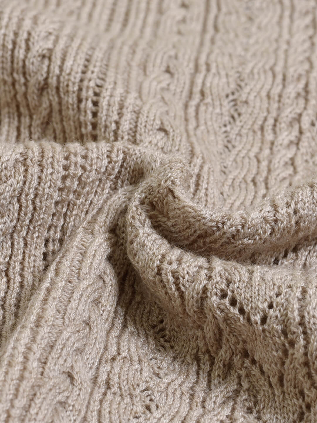Cable Camel Knit Cardigan