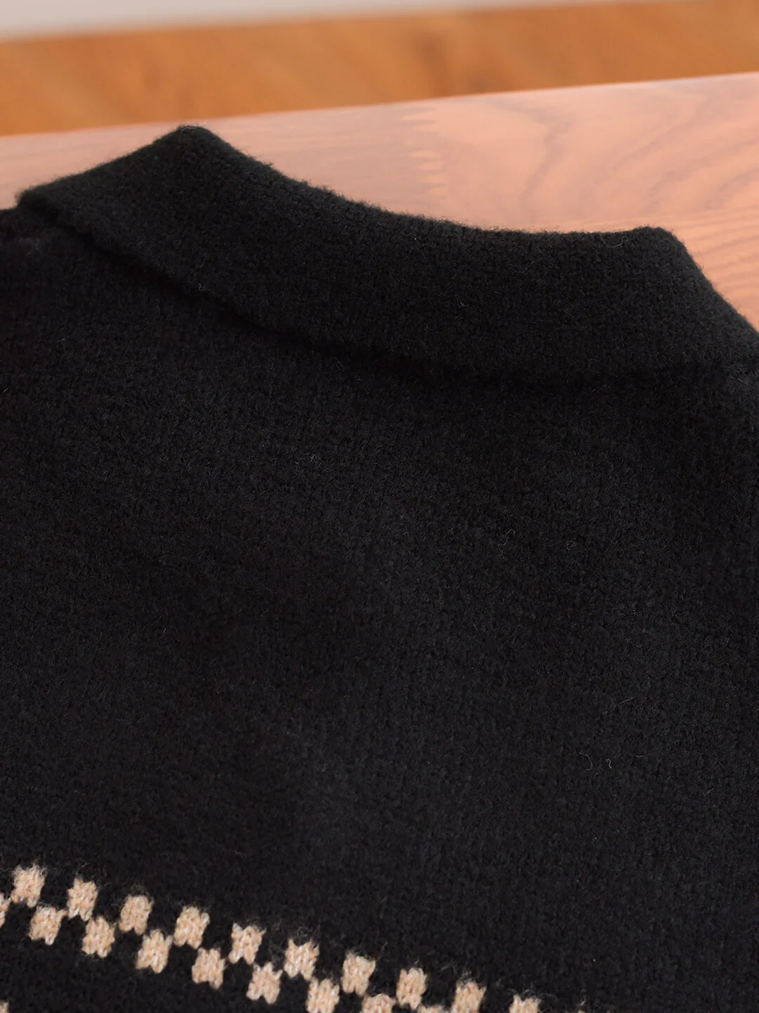 Snowflake Jacquard Polo Fair Isle Knit Sweater