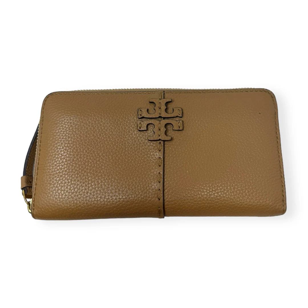 McGraw Leather Continental Zip Wallet Designer Tory Burch, Size Medium