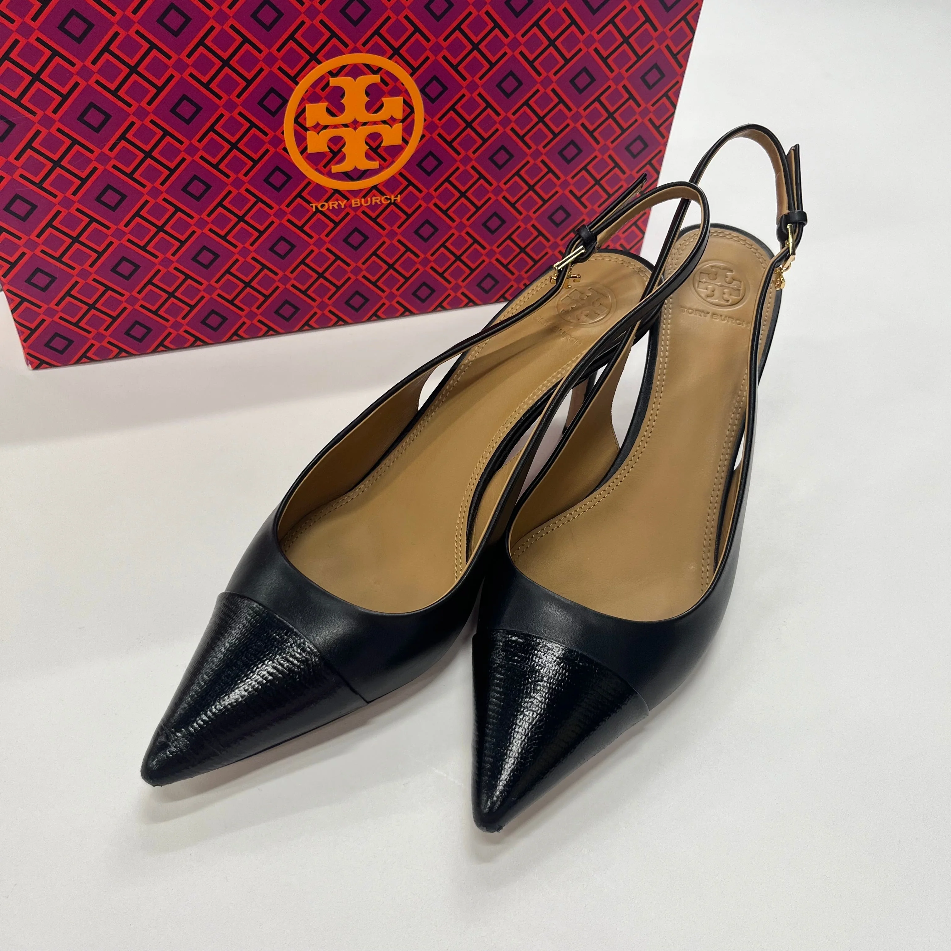 Black Shoes Heels D Orsay Tory Burch