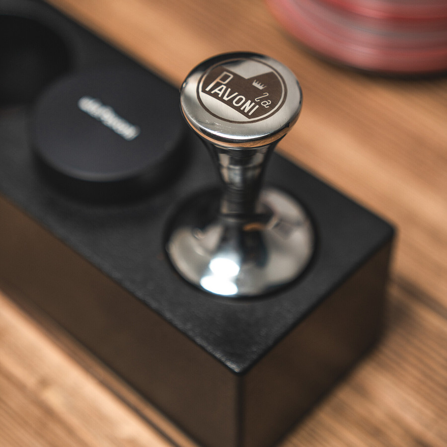 LPAPREPR01 La Pavoni Accessory Tamper for Coffee Machines with 58mm Filters Steel with La Pavoni Logo