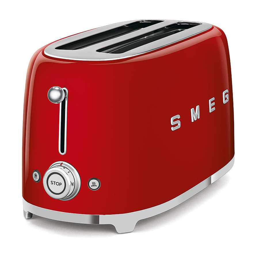Red 4 Slice (2 Slot) Long-Slot Toaster