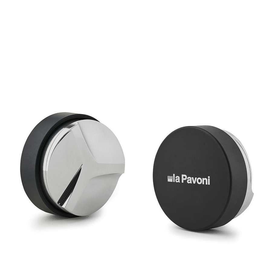LPADOSBL01 La Pavoni Leveller Accessory for Coffee Machines with 58mm Filters Black with White La Pavoni Logo