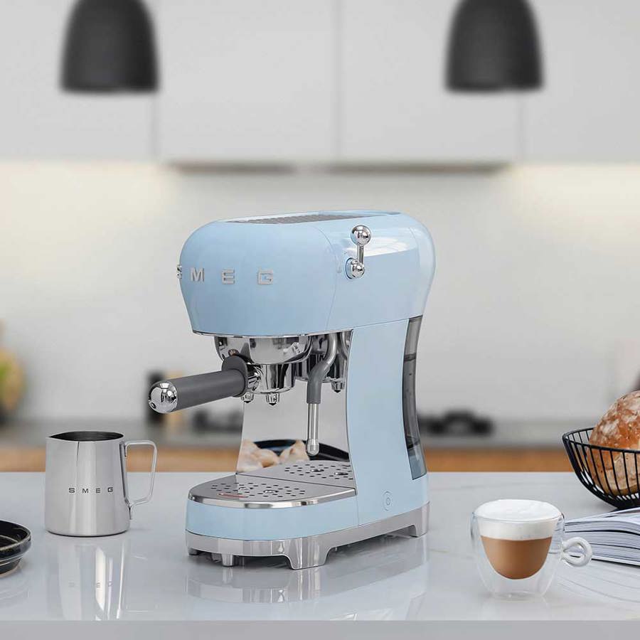 Pastel Blue Espresso Coffee Machine