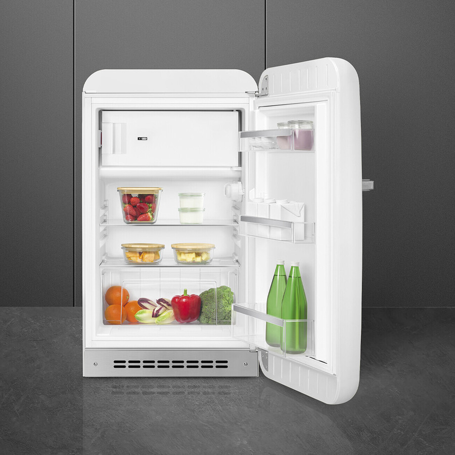 FAB10RWH6 55cm 50s Style Small Right Hand Hinge Fridge with Icebox White