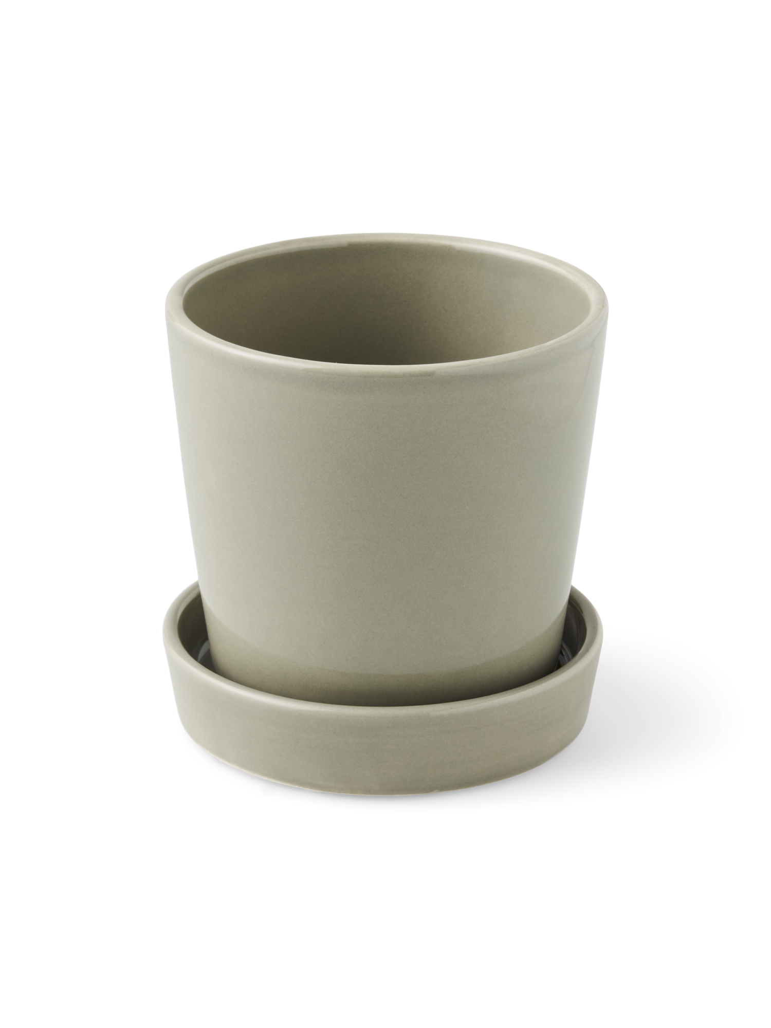 Flowerpot with saucer Dolomite. Ø10 x 10.3 cm.