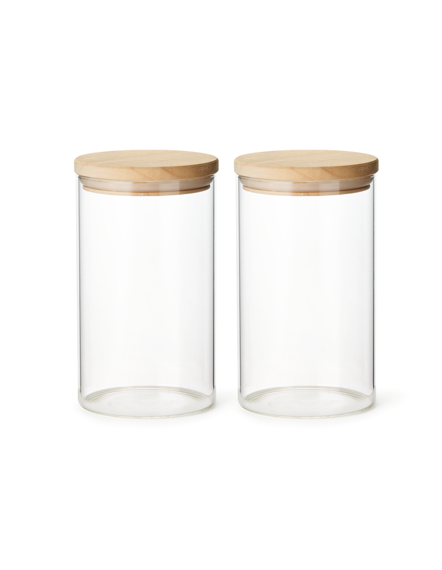 Jars with lid 2-pack Glass/rubber wood. 800 ml. 2 pcs.