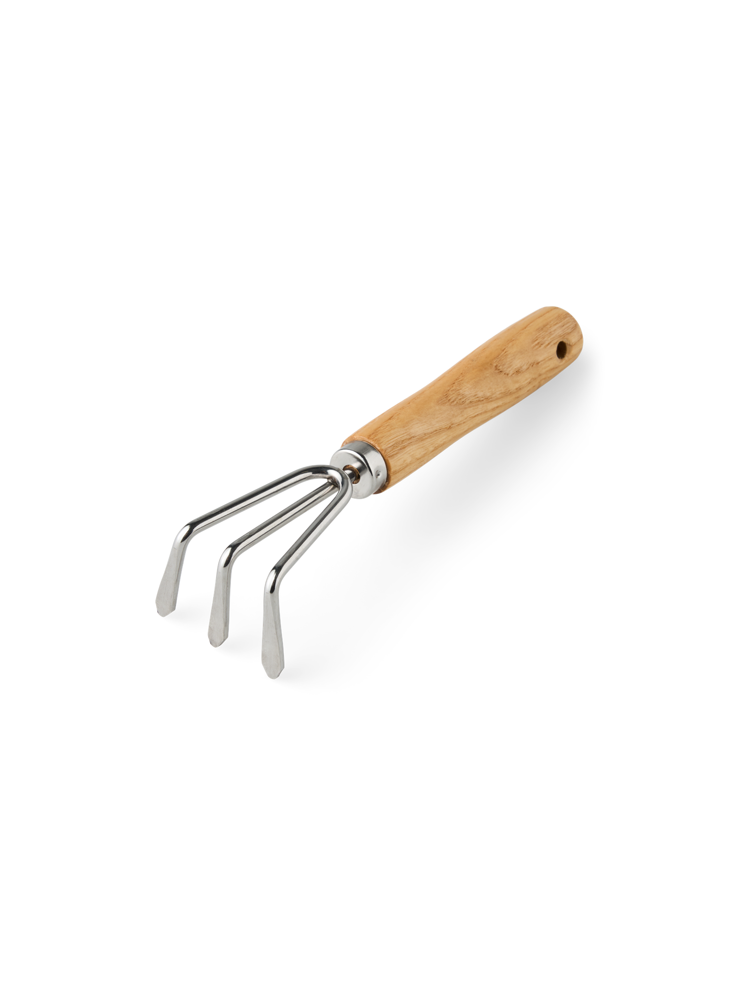 Mini hand rake Stainless steel/bamboo. 18.5 cm.