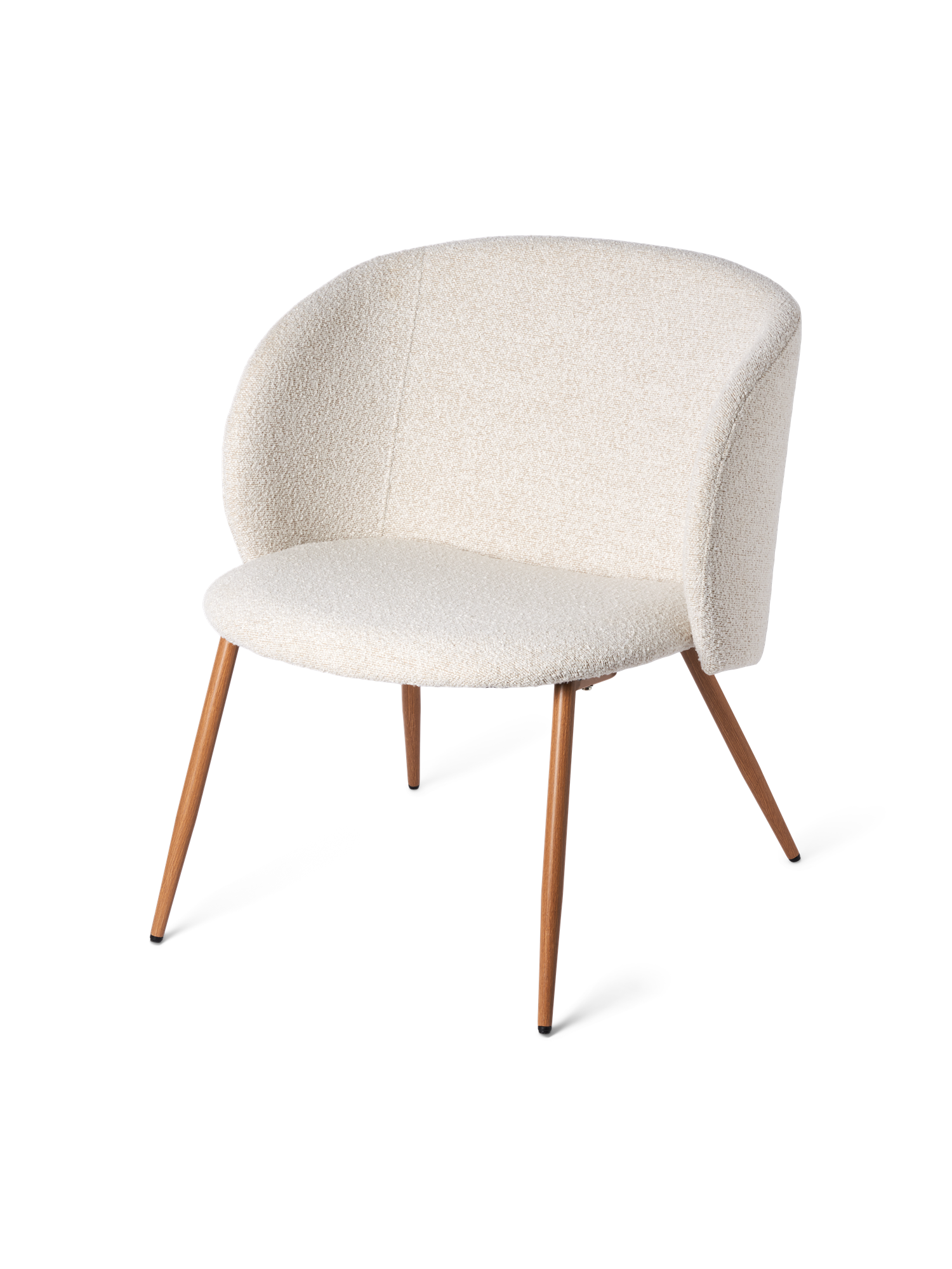Bouclé lounge chair Iron/polyester/polyurethane. 67 x 43,5 x 78 cm.