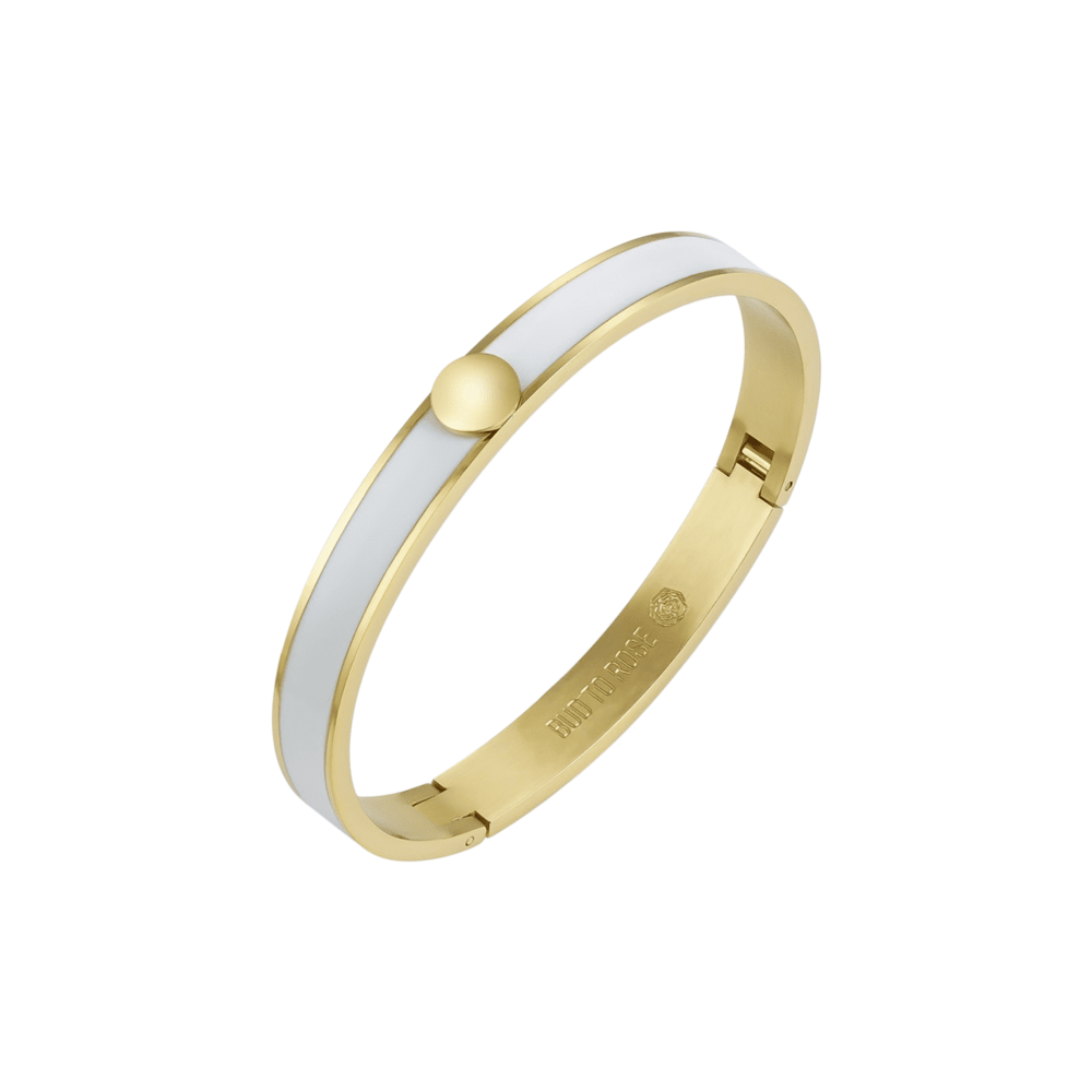 Capri bracelet 14k gold-plated stainless steel/enamel. Ø6 cm.