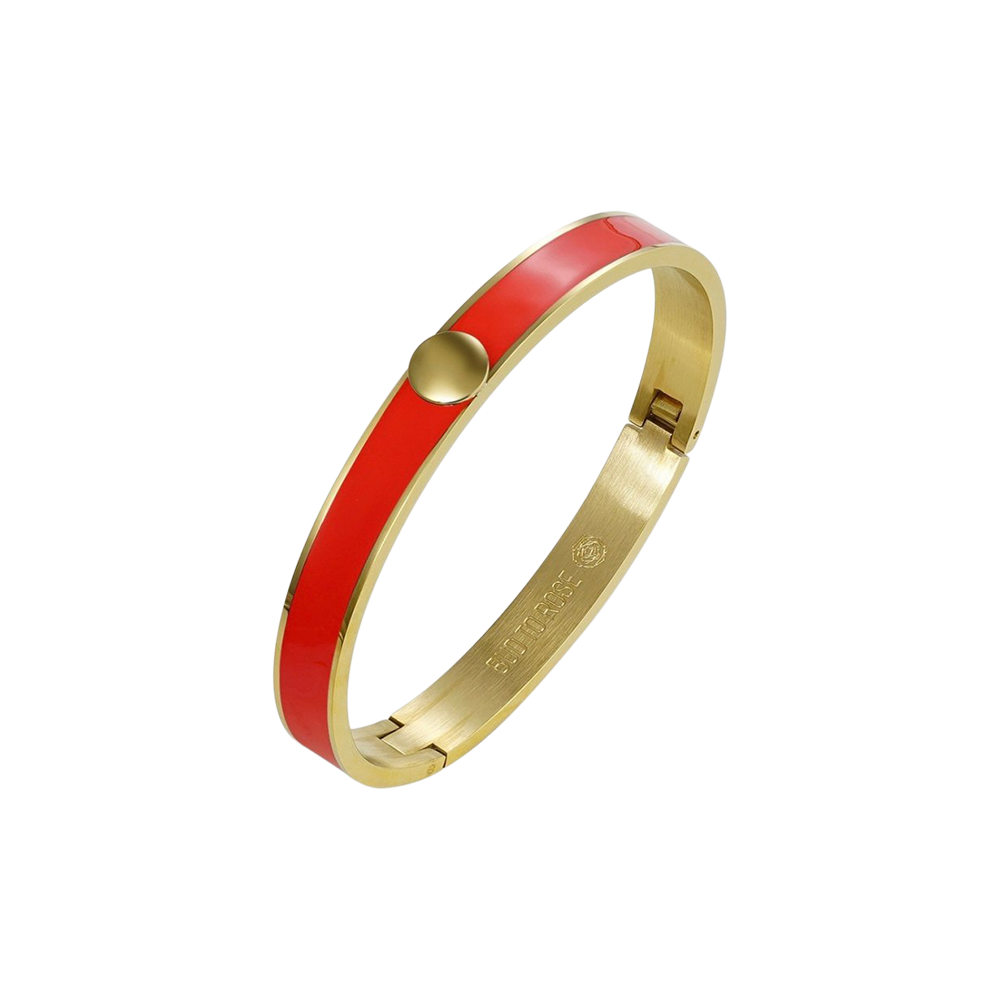 Capri bracelet 14k gold-plated stainless steel/enamel. Ø6 cm.