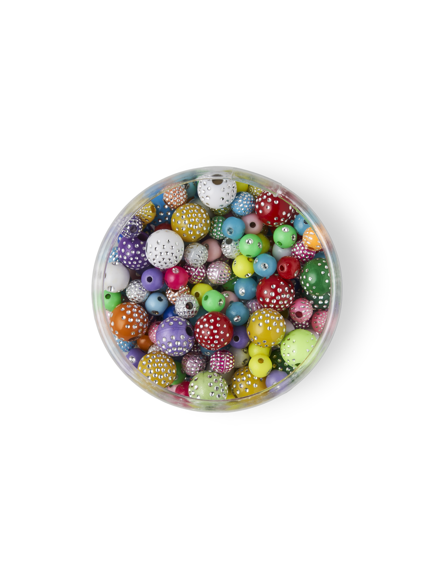 Beads Polystyrene/acrylic. 30 g. Ø9 mm/Ø6mm.