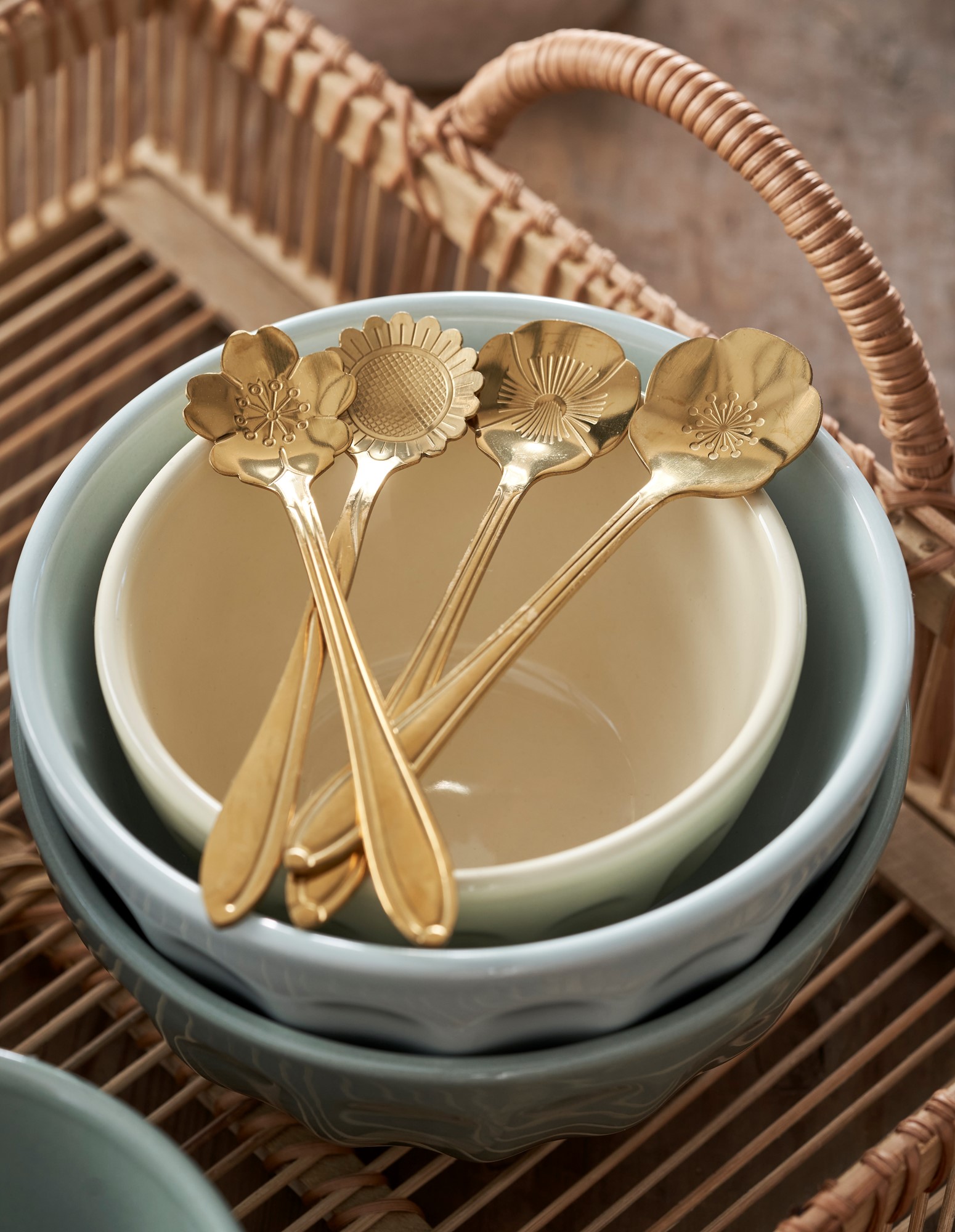 Sunflower spoon Stainless steel. 12.8 cm.