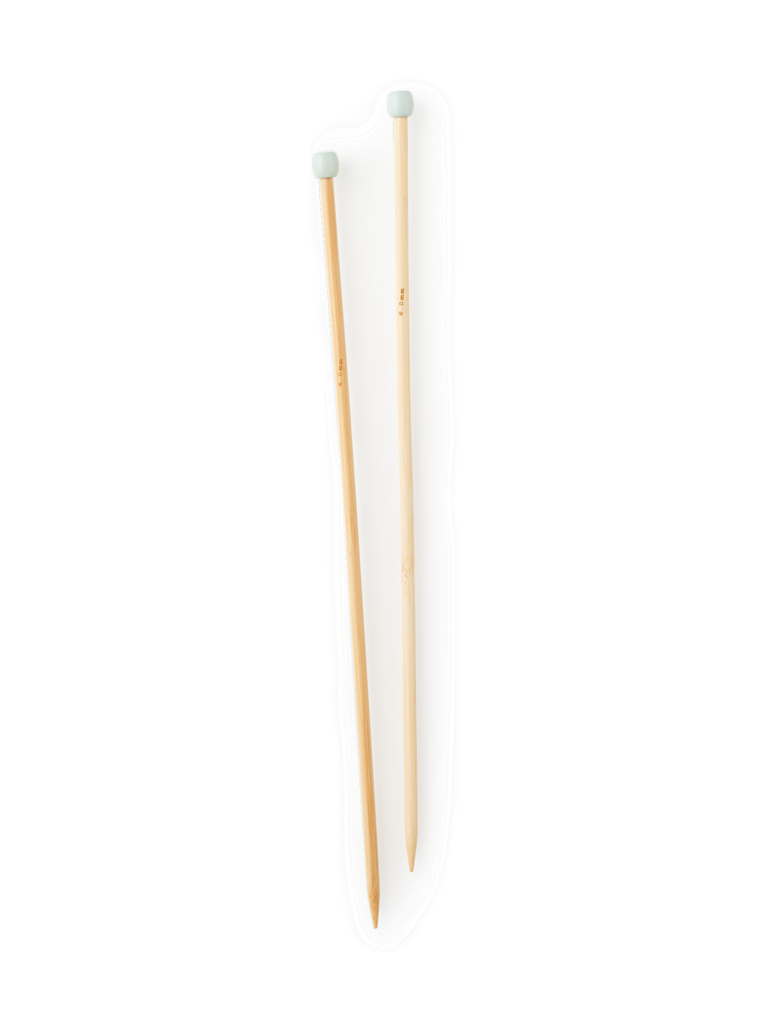 Knitting Needles 6 mm Bamboo. 6.0 mm x 35 cm. 2 pcs.