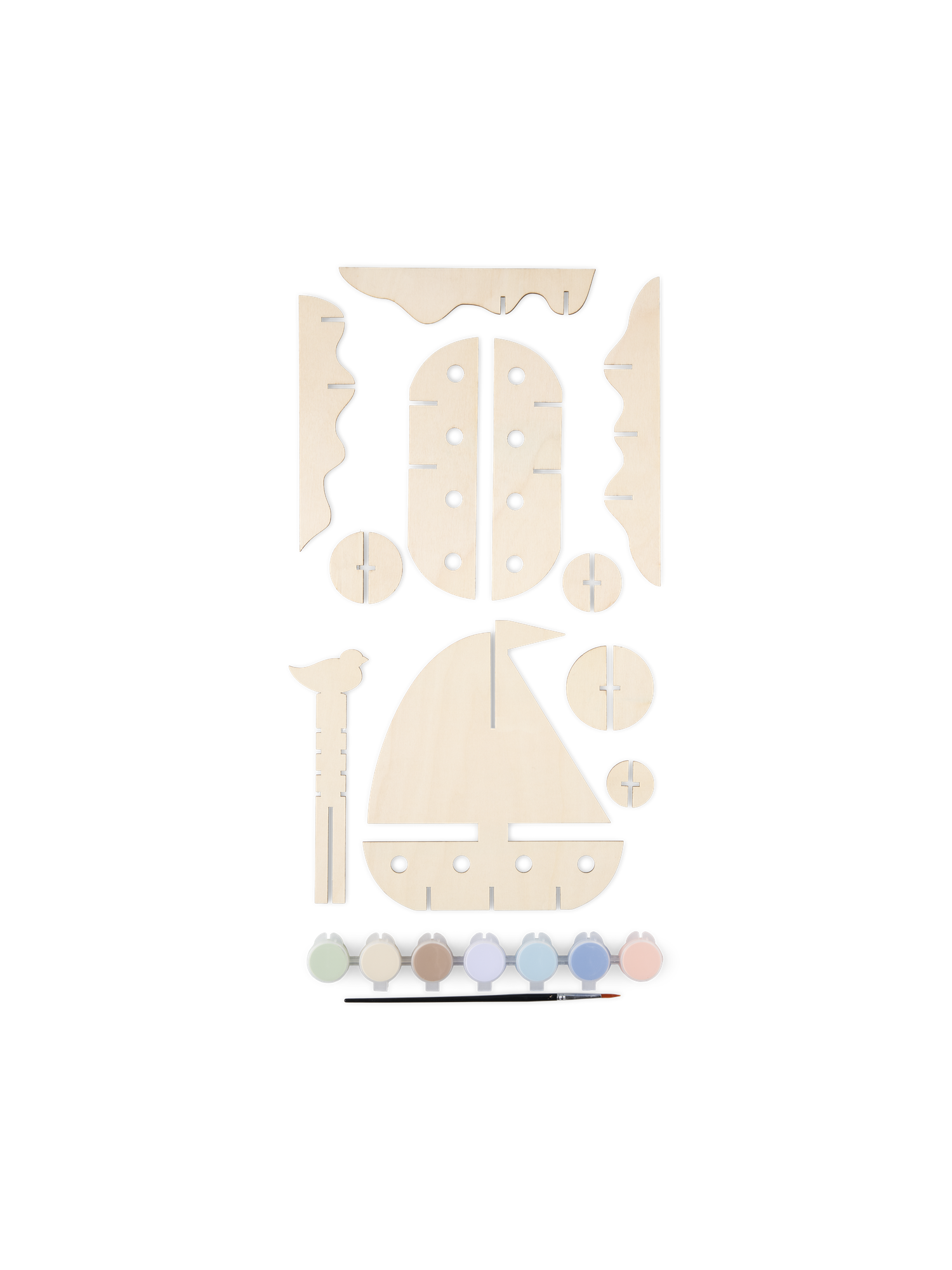 DIY wooden building set Birch wood/water-based acrylic paint.