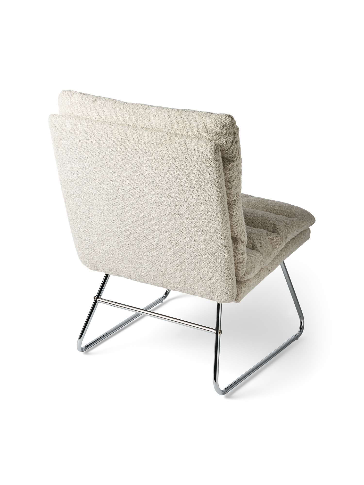 Lounge chair with bouclé fabric 55 x 61.4 x 53.9 cm.