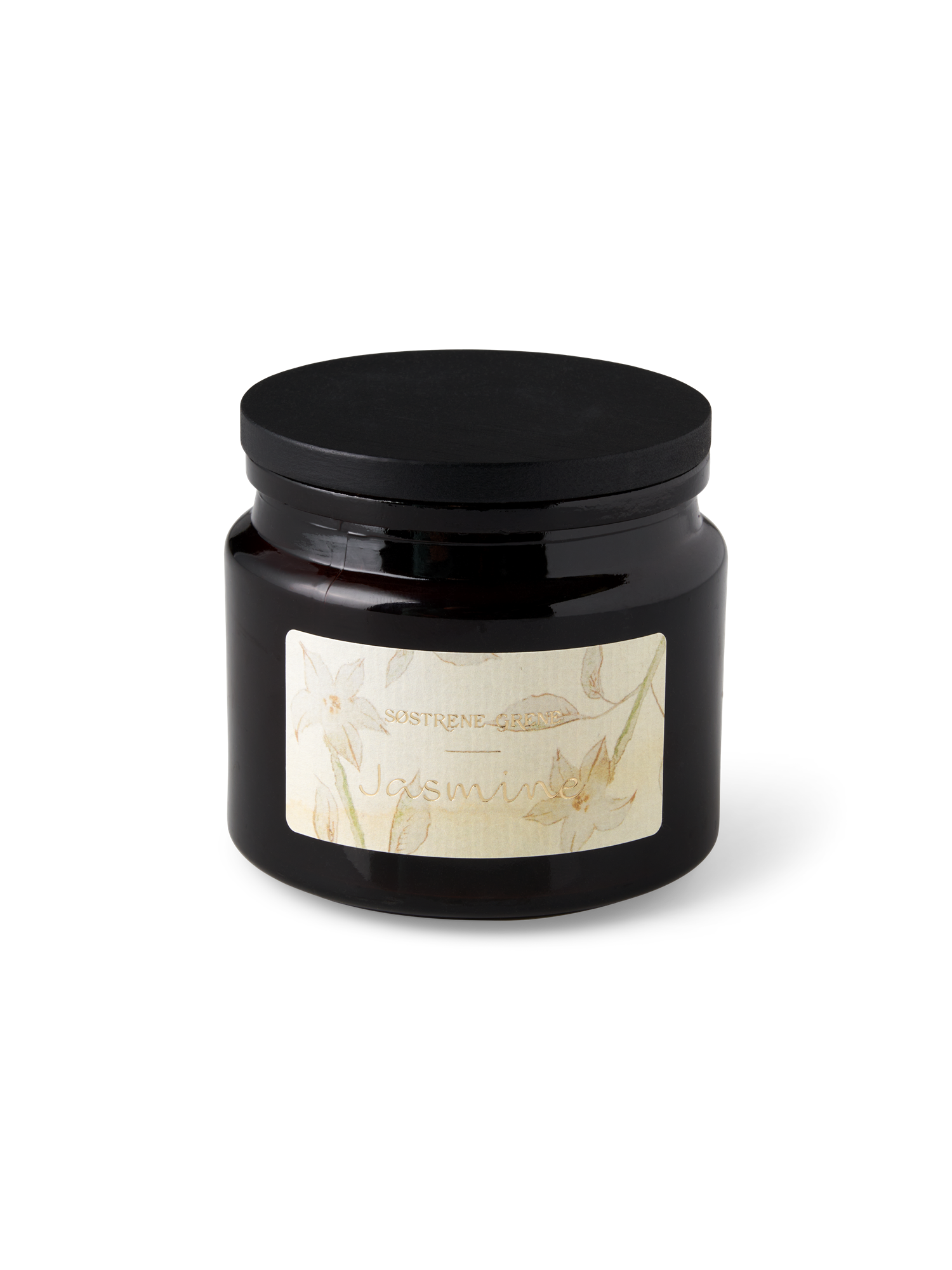 Scented candle Jasmine Rapeseed wax/scent/glass/bamboo. 30 hours.