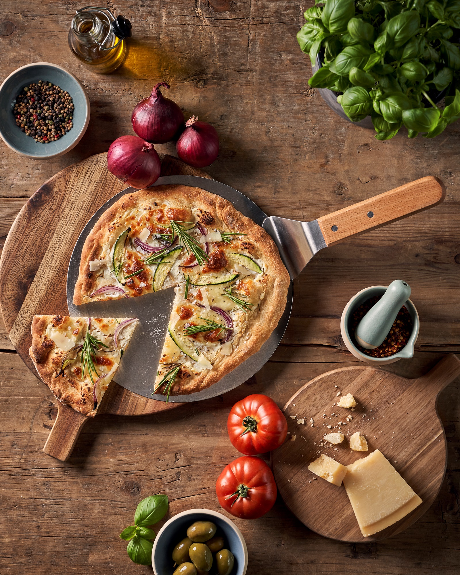 Pizza peel Stainless steel/beech wood. 25.5 cm.