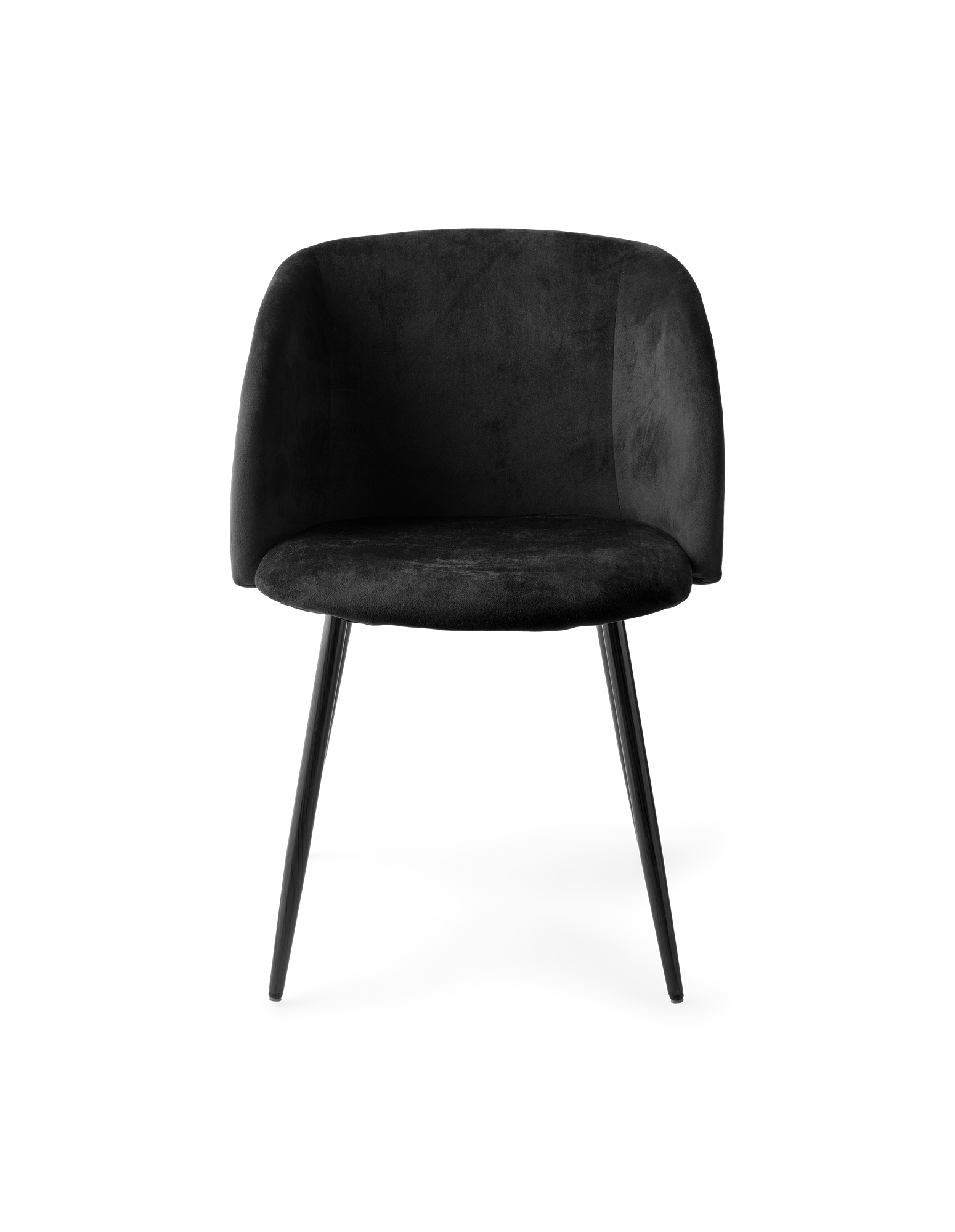 Velvet chair Polyester/poplar wood/iron. 54 x 47 x 81 cm.