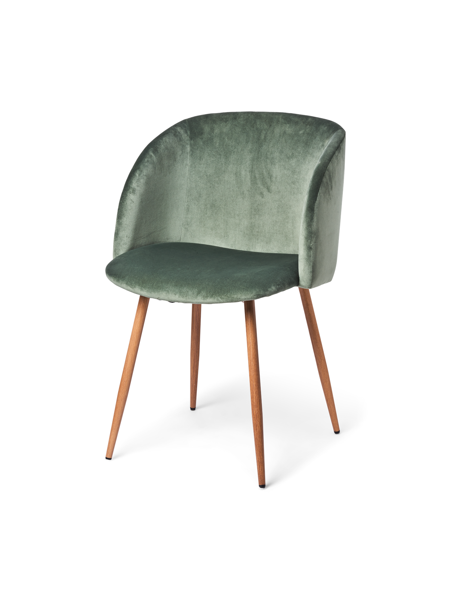 Velvet chair Polyester/poplar wood/iron. 54 x 47 x 81 cm.
