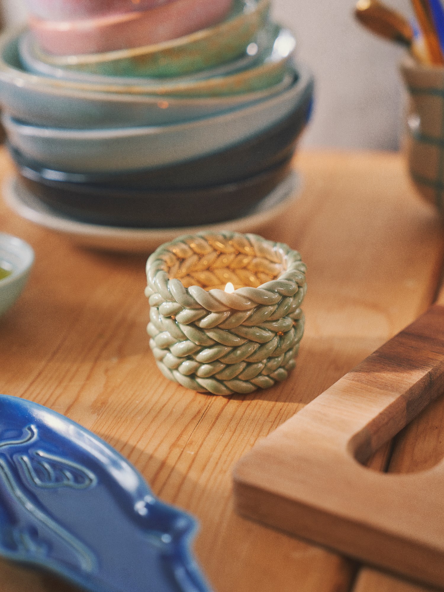 Tealight holder Stoneware. Ø6.8 x 4.5 cm.