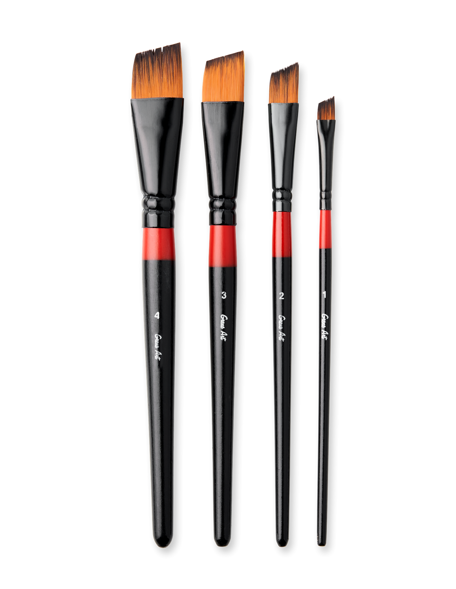 Angular Paintbrush Set Nylon. 4 pcs.