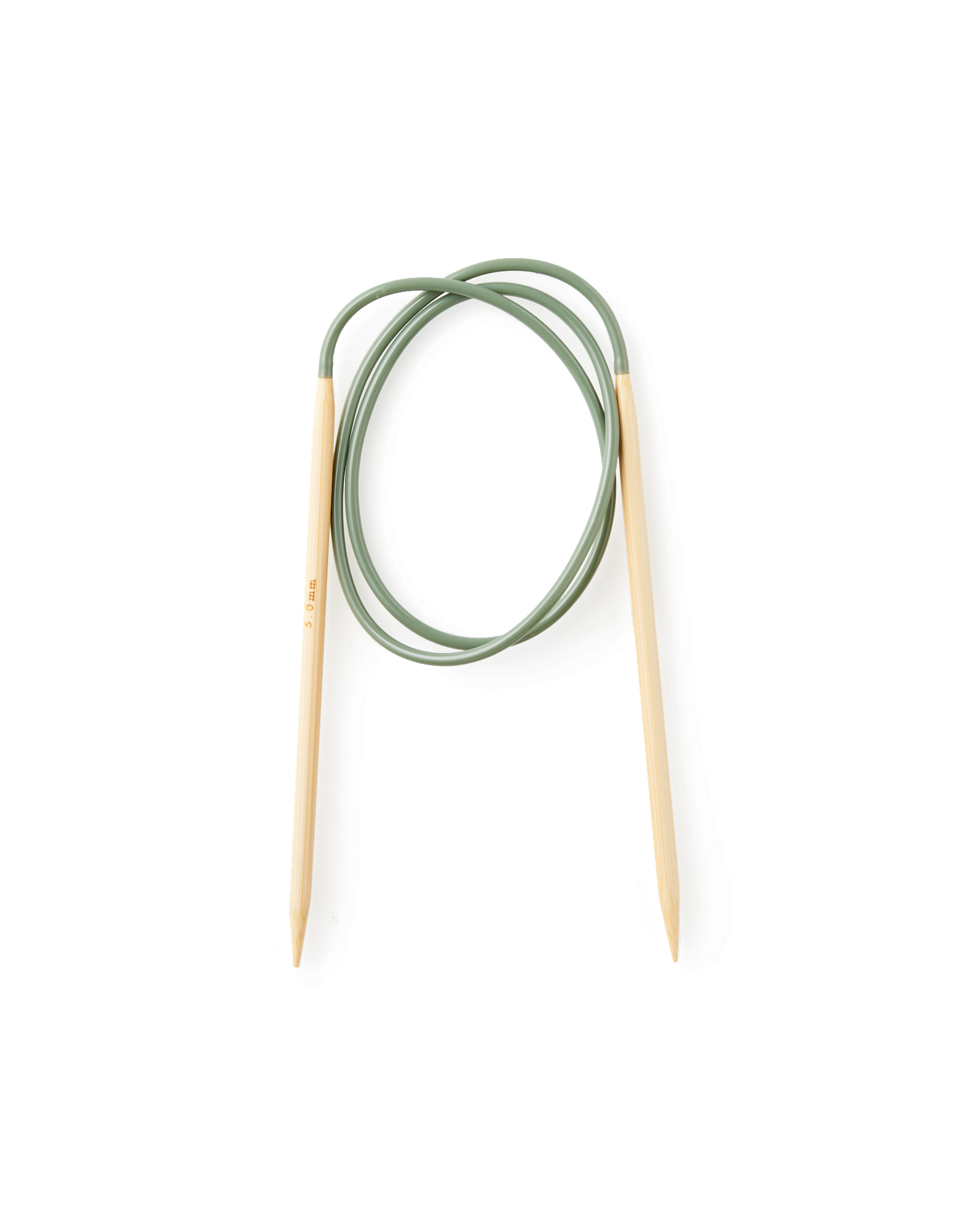 Circular knitting needles 5 mm Bamboo. 5.0 mm x 60 cm.