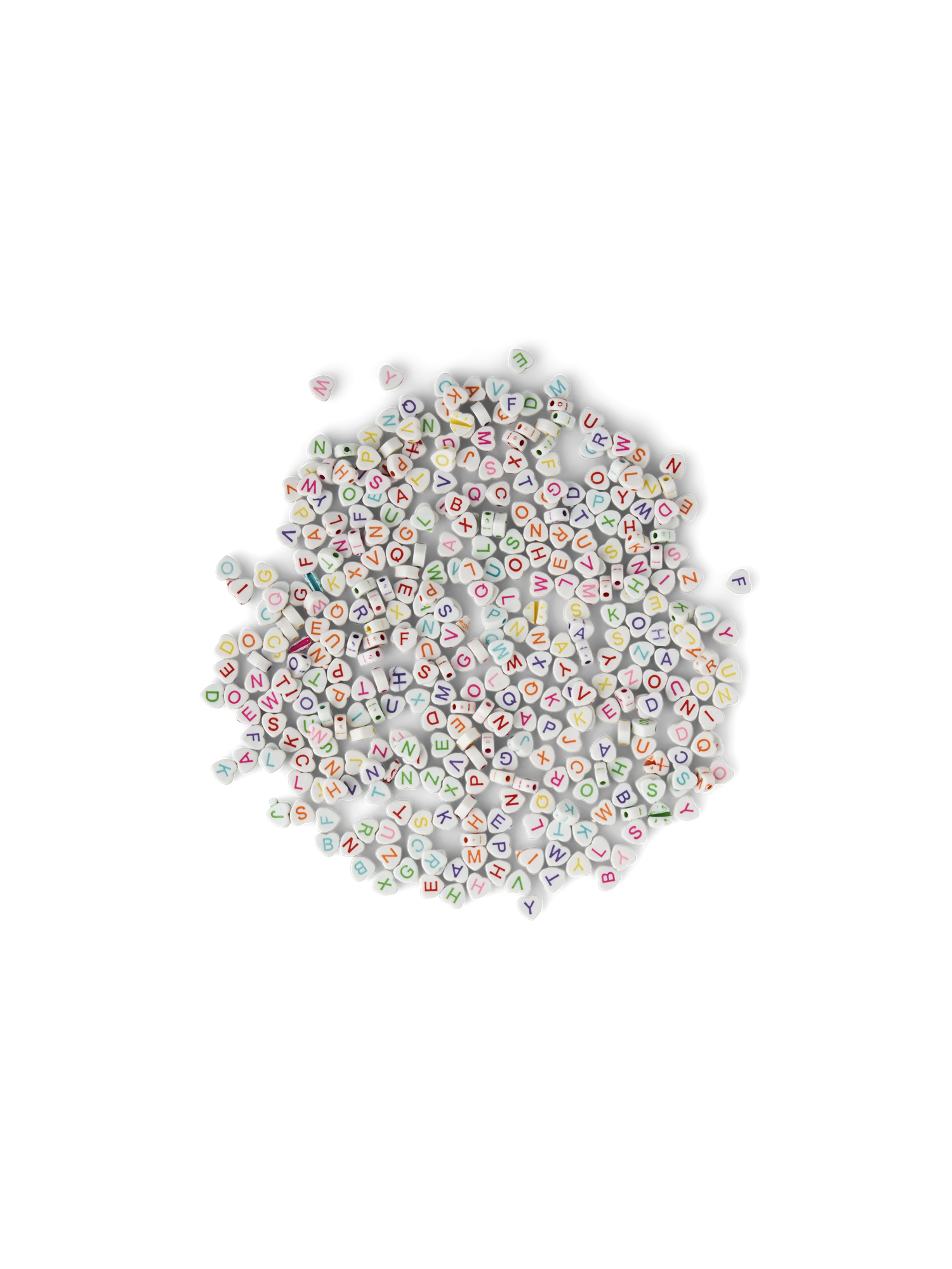 Letter beads Plastic. 50 g.