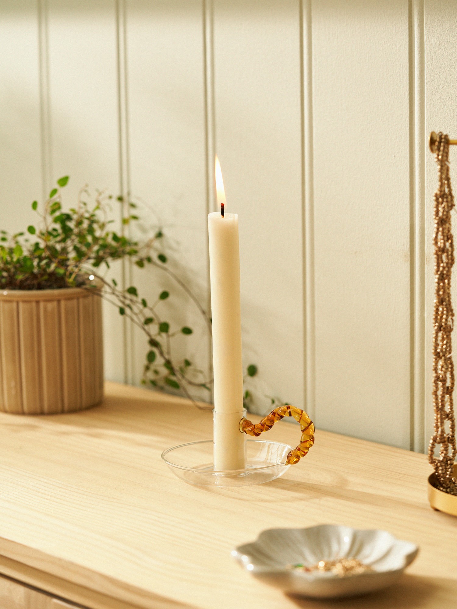 Candleholder Glass. Ø10 x 6 cm.