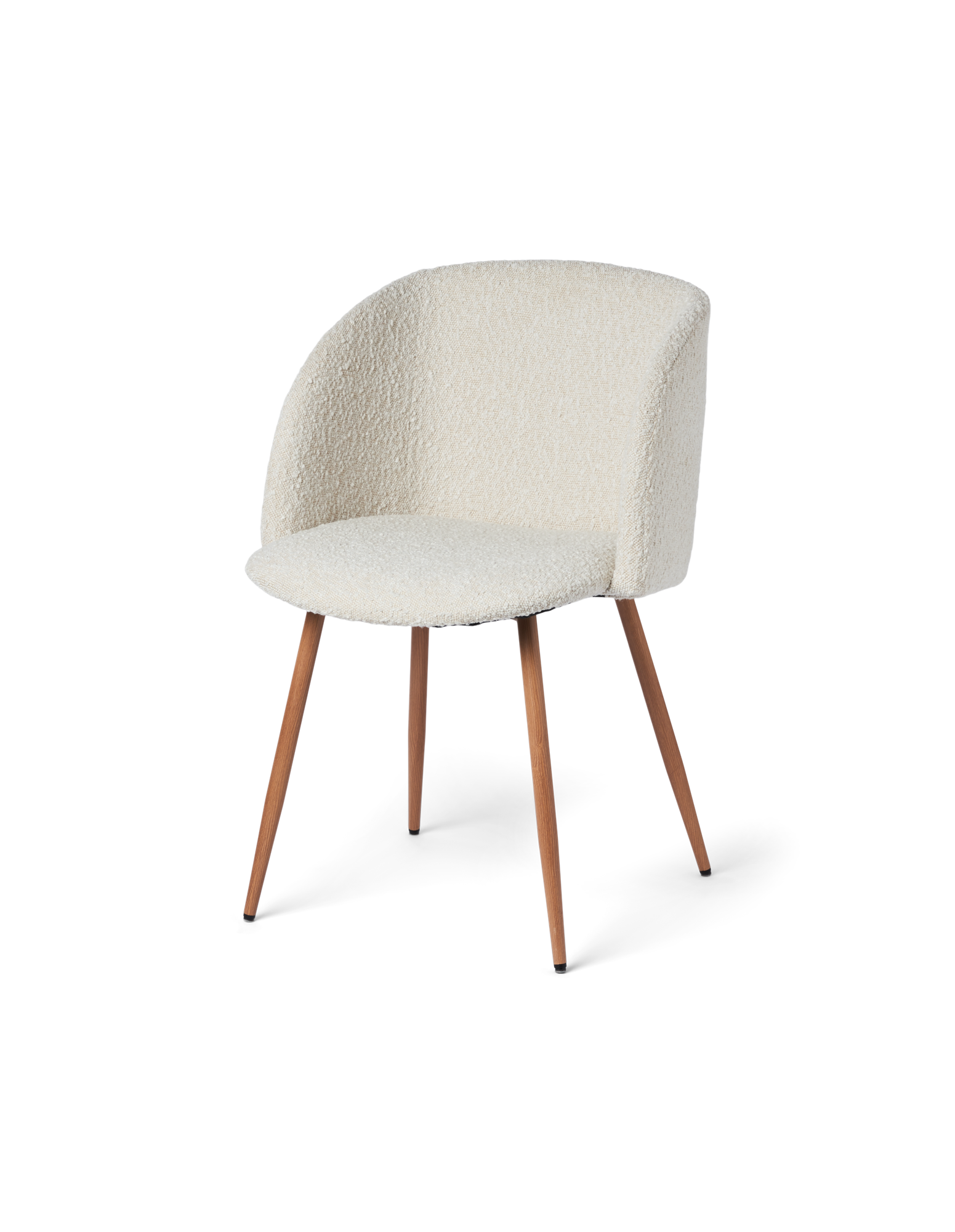 Chair with bouclé fabric Iron/polyester/polyurethane. 50 x 42,5 x 81 cm.