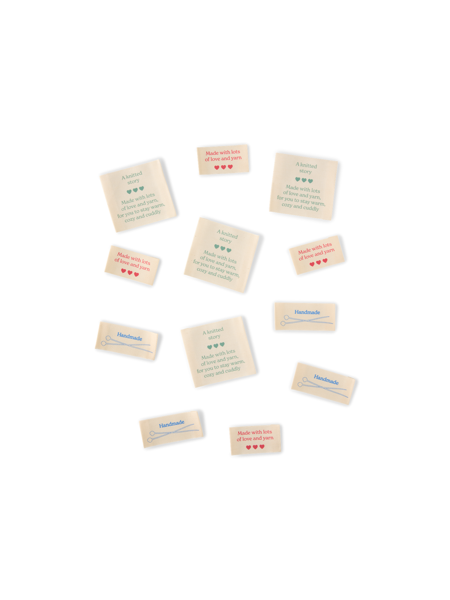 Fabric labels Cotton. 12 pcs.