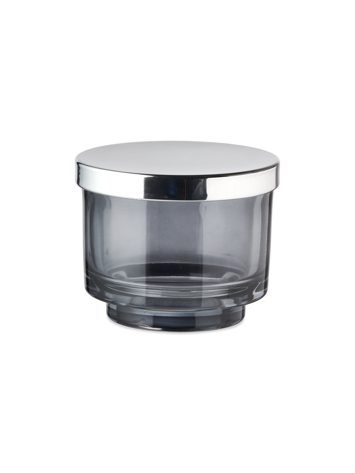 Decorative jar with lid Glass/iron.  Ø9.8 x 7.1 cm.