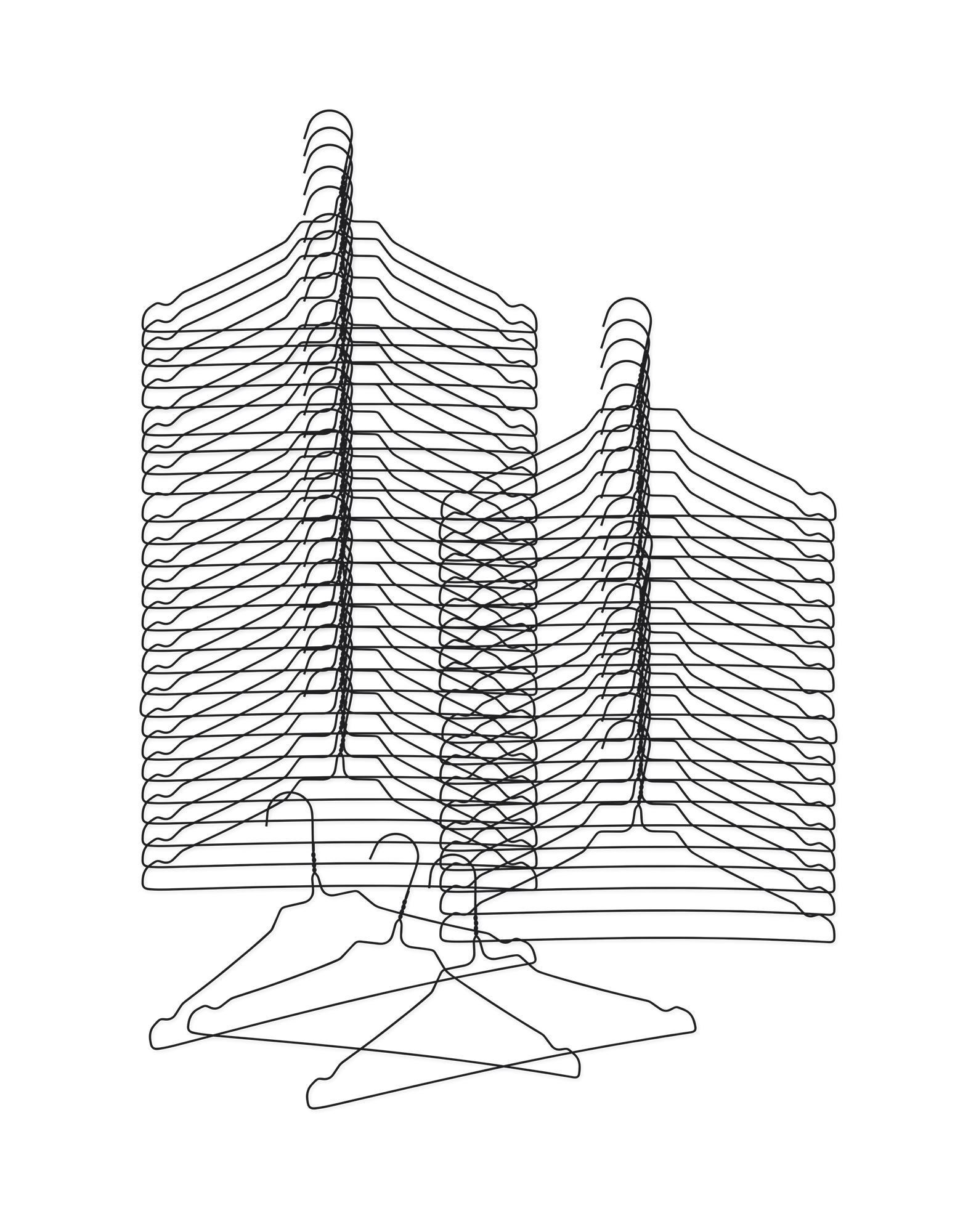 Hangers 50 pcs Iron. 40,5 cm.